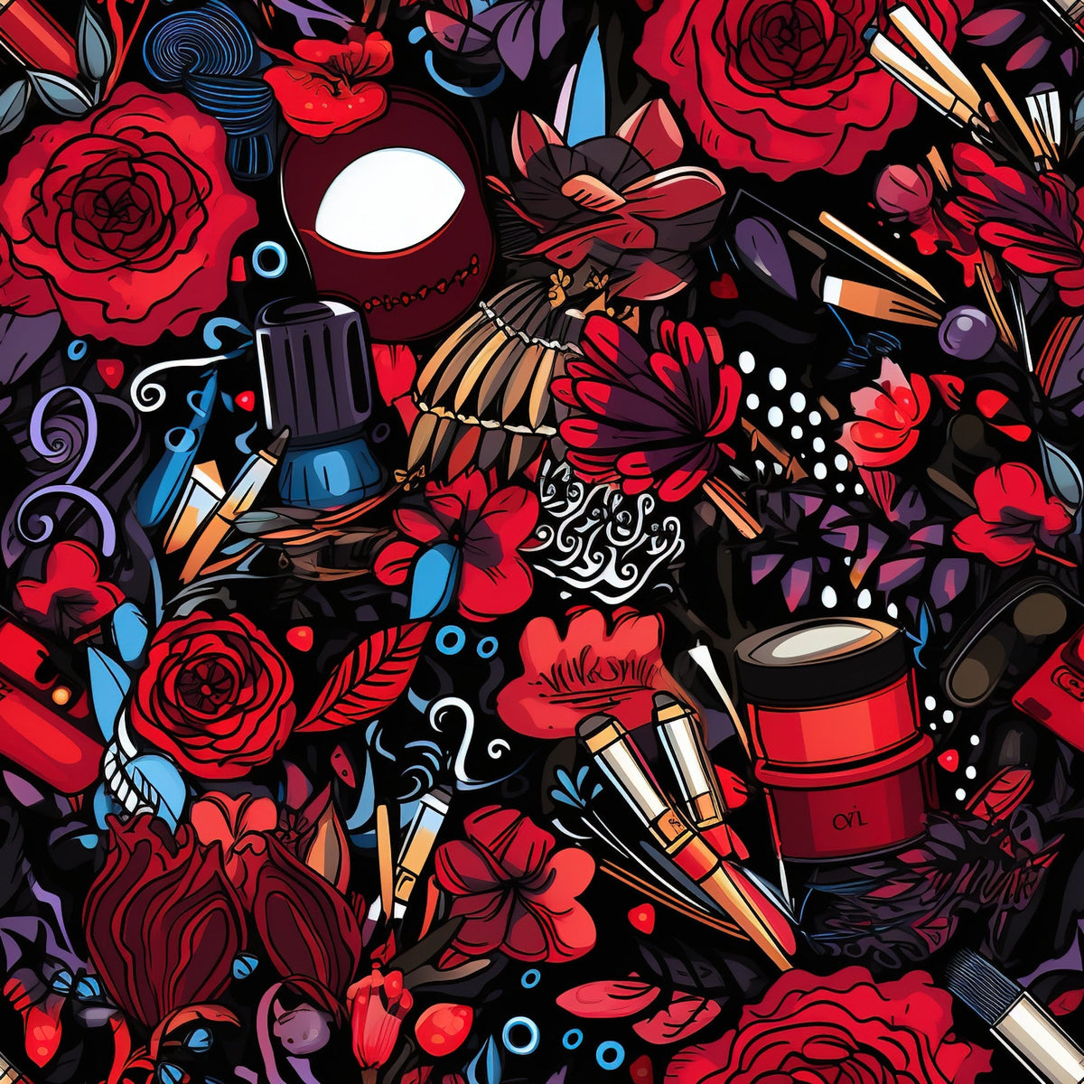 Rockabilly Rouge Pattern 5 Fleece Fabric