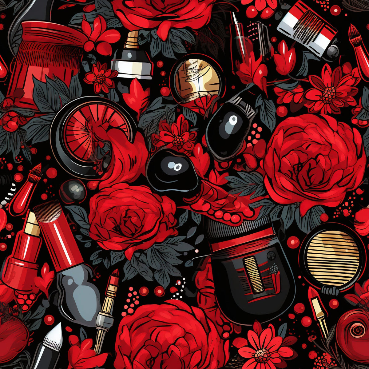 Rockabilly Rouge Pattern 8 Fleece Fabric
