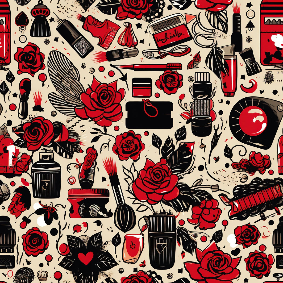Rockabilly Rouge Pattern 9 Fleece Fabric