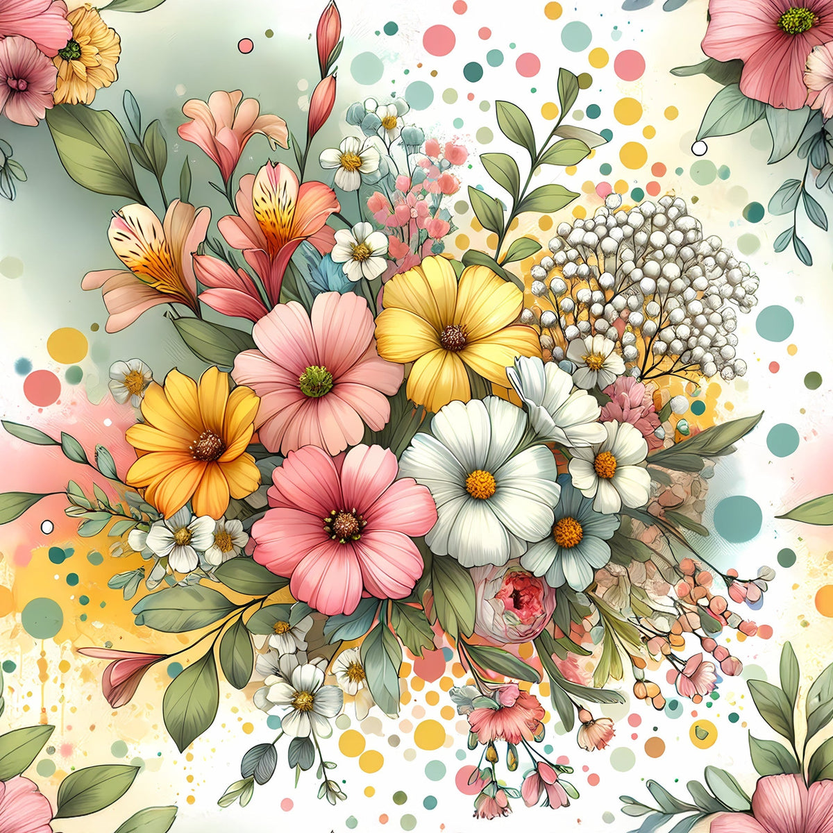 Sunlit Wildflowers Pattern 3 Fleece Fabric