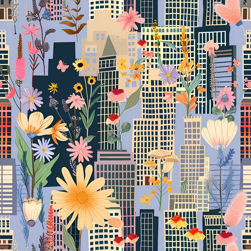 Skyline Blooms Pattern 10 Fleece Fabric