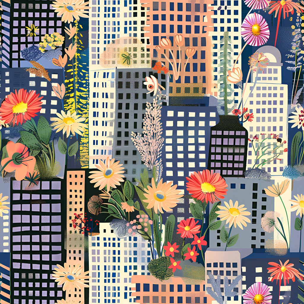 Skyline Blooms Pattern 8 Fleece Fabric