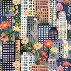 Skyline Blooms Pattern 8 Fleece Fabric