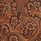 Saddle Blossom Pattern 5 warm western palette with rustic blooming flowers and botanical accents on fleece fabric