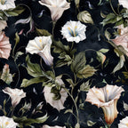 Midnight Moonflowers Pattern 10 Fleece Fabric