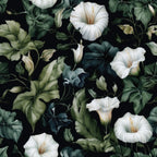 Midnight Moonflowers Pattern 5 Fleece Fabric