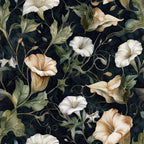 Midnight Moonflowers Pattern 6 Fleece Fabric