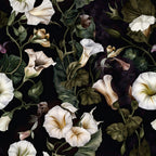 Midnight Moonflowers Pattern 7 Fleece Fabric