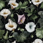 Midnight Moonflowers Pattern 9 Fleece Fabric