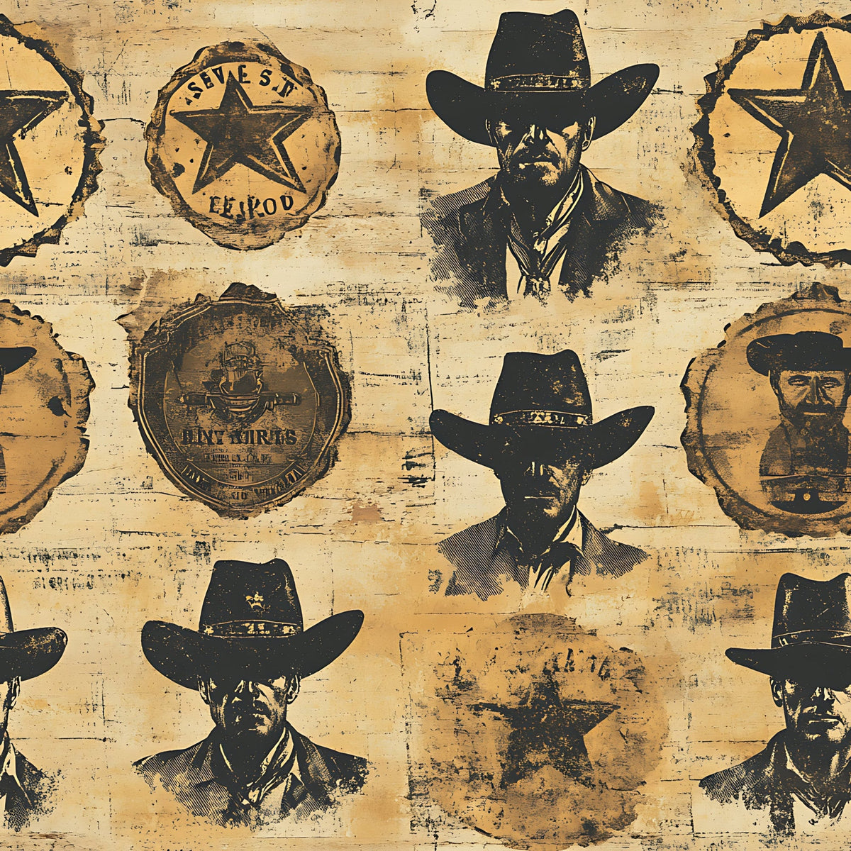 Frontier Outlaws Pattern 15 Fleece Fabric
