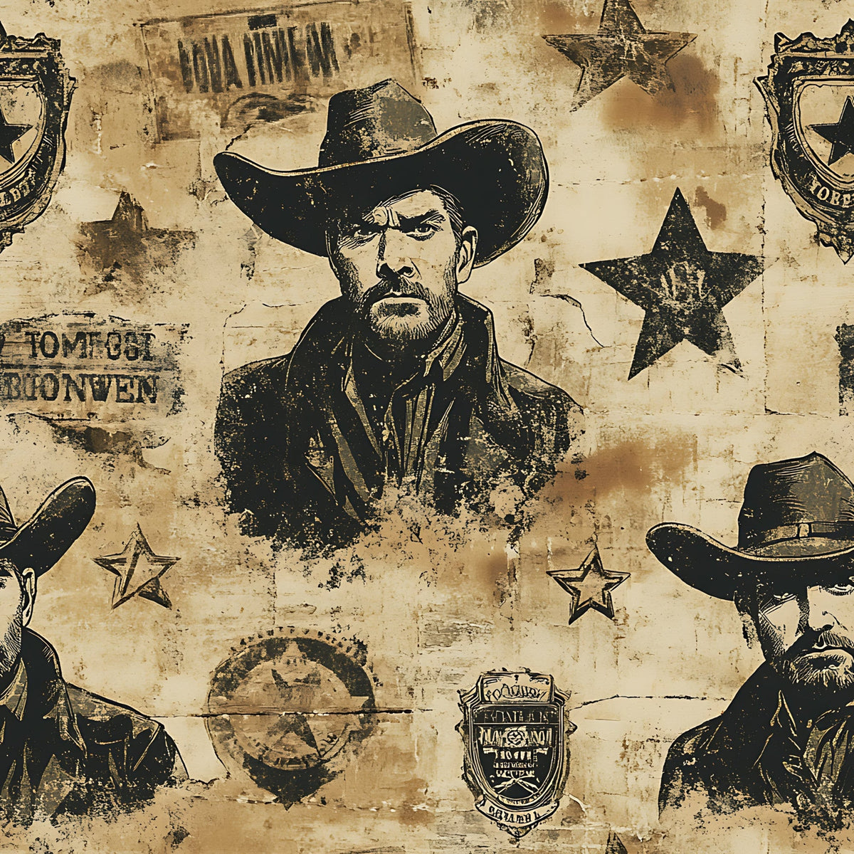 Frontier Outlaws Pattern 16 Fleece Fabric