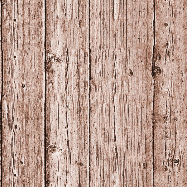 Close-up of vertical brown wooden planks with visible grain and knots, creating a rustic texture.