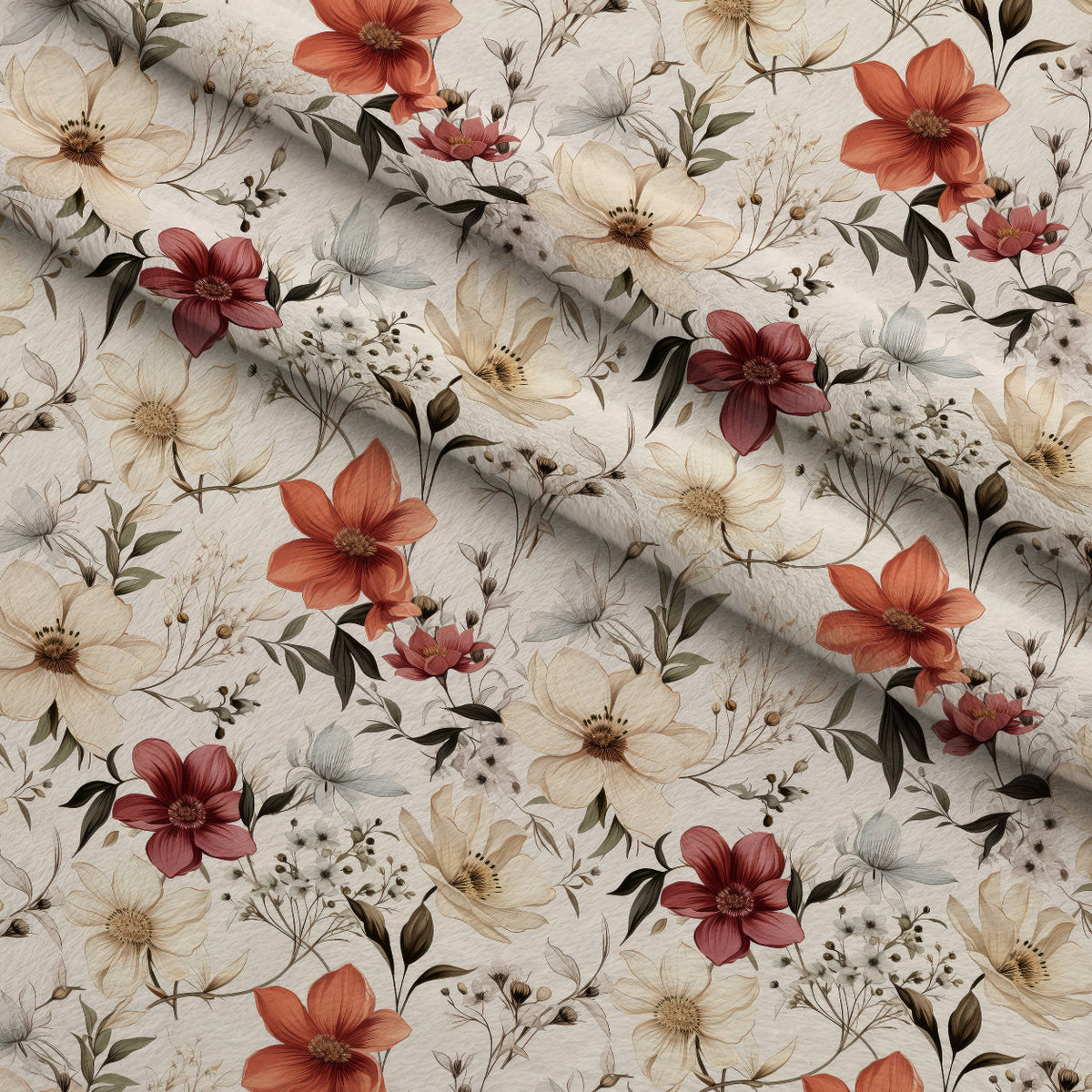 Airy Blooms Pattern 12 Fleece Fabric — fleece fabric folded close-up preview (mv-fleece-v1:lying)