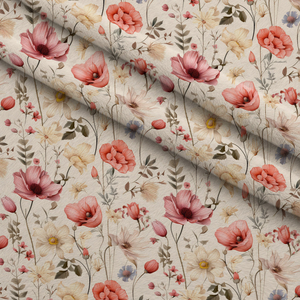 Airy Blooms Pattern 2 Fleece Fabric — fleece fabric folded close-up preview (mv-fleece-v1:lying)