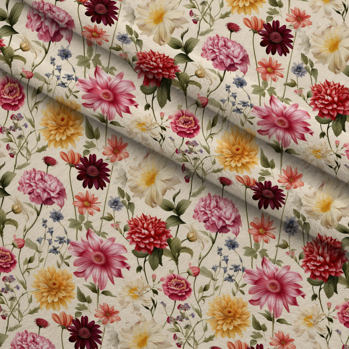 Airy Blooms Pattern 5 Fleece Fabric — fleece fabric folded close-up preview (mv-fleece-v1:lying)