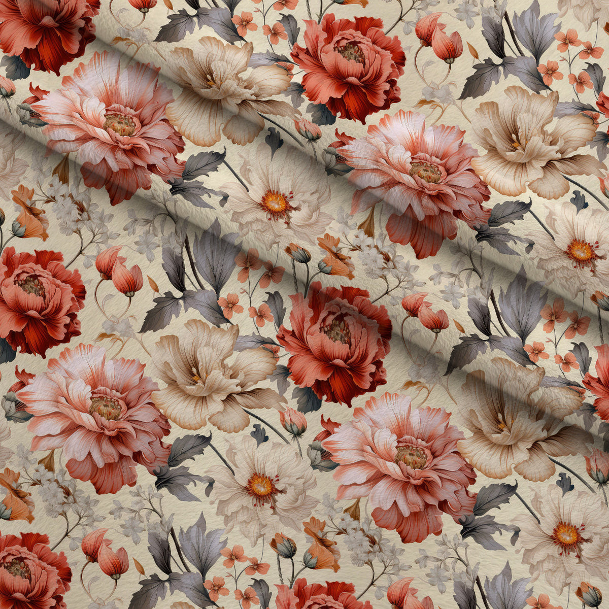 Airy Blooms Pattern 7 Fleece Fabric — fleece fabric folded close-up preview (mv-fleece-v1:lying)