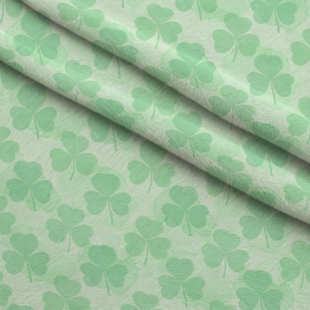 Alcohol Ink Shamrock Pattern 10 Fleece Fabric — fleece fabric folded close-up preview (mv-fleece-v1:lying)