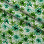 Alcohol Ink Shamrock Pattern 12 Fleece Fabric — fleece fabric folded close-up preview (mv-fleece-v1:lying)