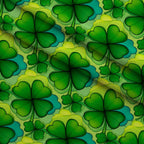 Alcohol Ink Shamrock Pattern 15 Fleece Fabric — fleece fabric folded close-up preview (mv-fleece-v1:lying)