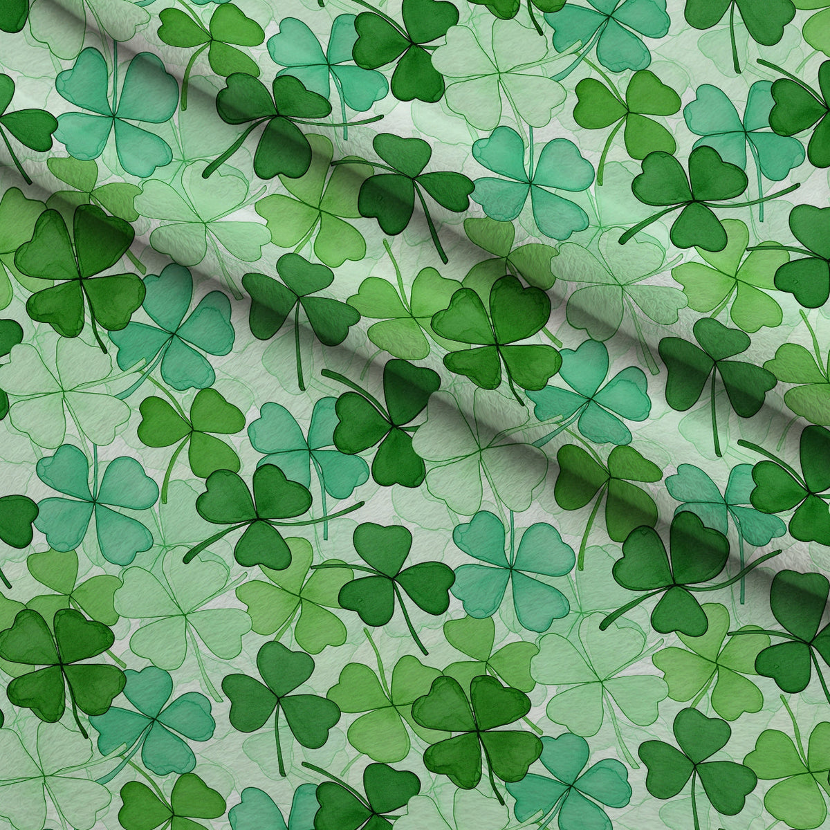 Alcohol Ink Shamrock Pattern 23 Fleece Fabric — fleece fabric folded close-up preview (mv-fleece-v1:lying)
