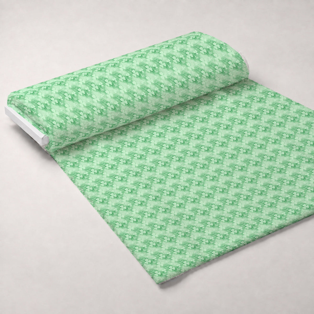 Alcohol Ink Shamrock Pattern 3 Fleece Fabric — fleece fabric unrolled bolt preview (mv-fleece-v1:bolt)