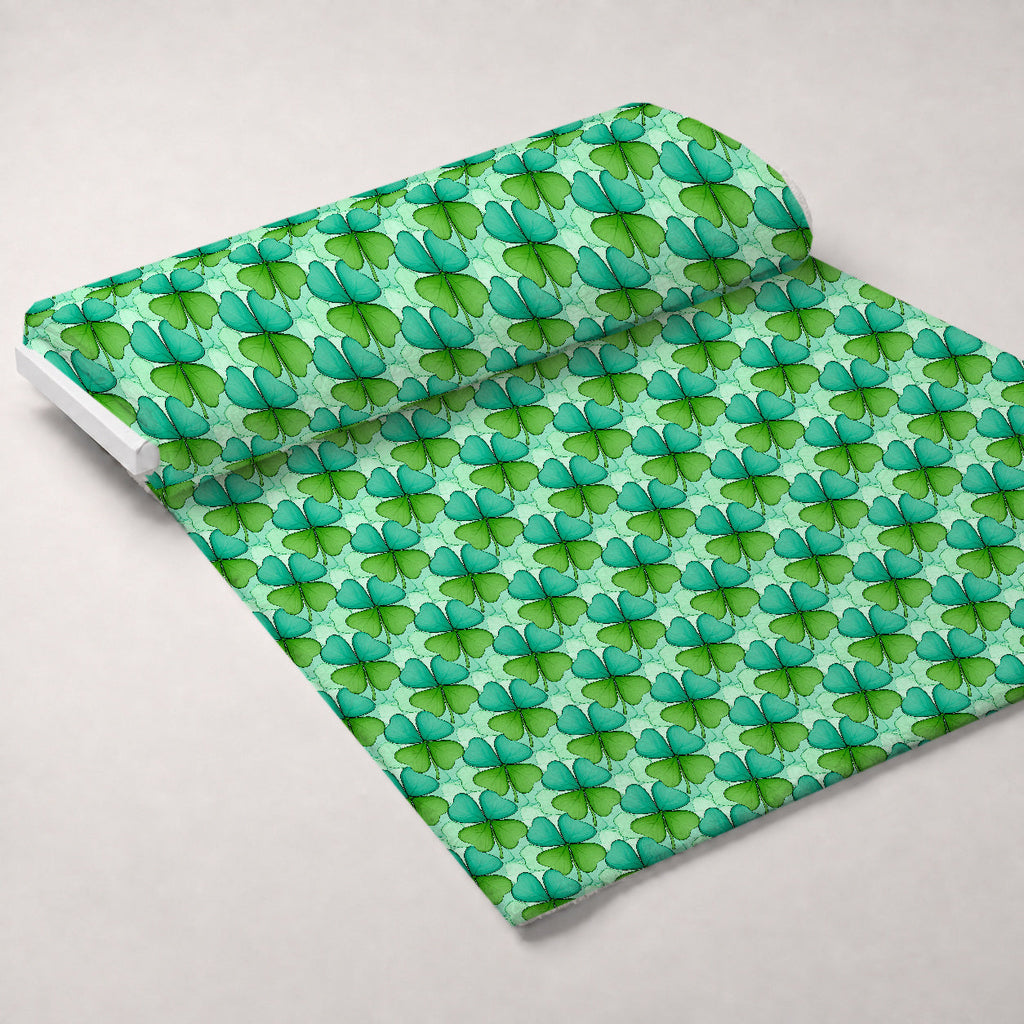 Alcohol Ink Shamrock Pattern 8 Fleece Fabric — fleece fabric unrolled bolt preview (mv-fleece-v1:bolt)