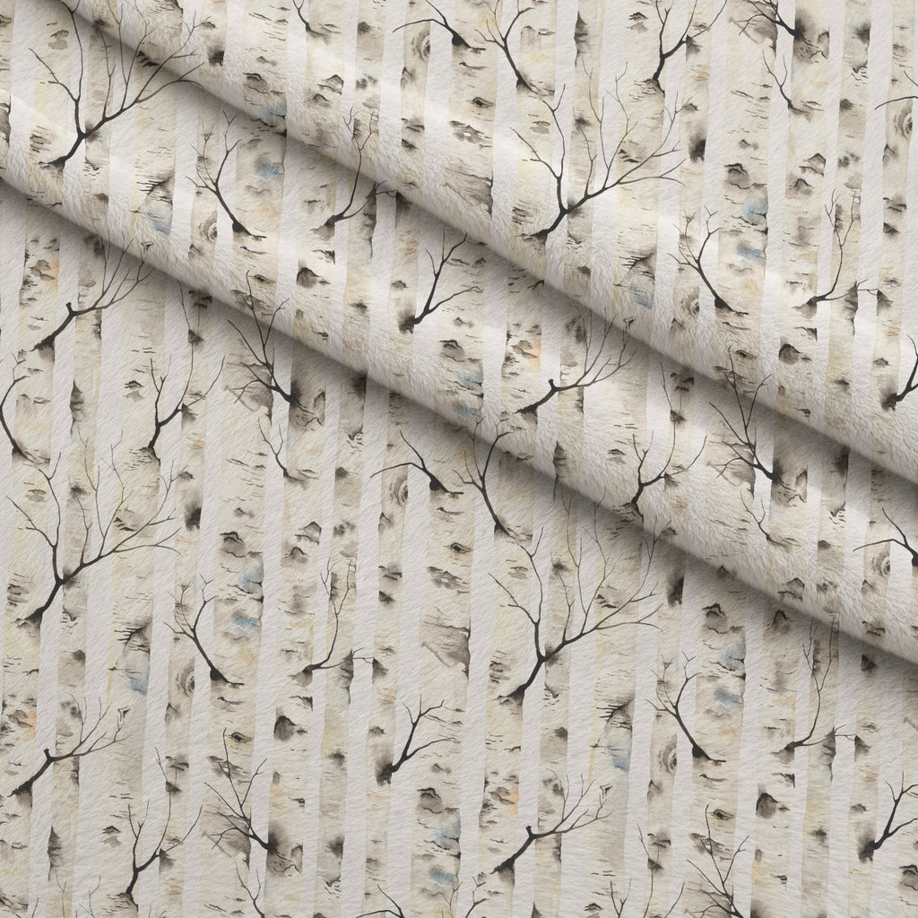 Allover Birch Trees Fleece Fabric — fleece fabric folded close-up preview (mv-fleece-v1:lying)