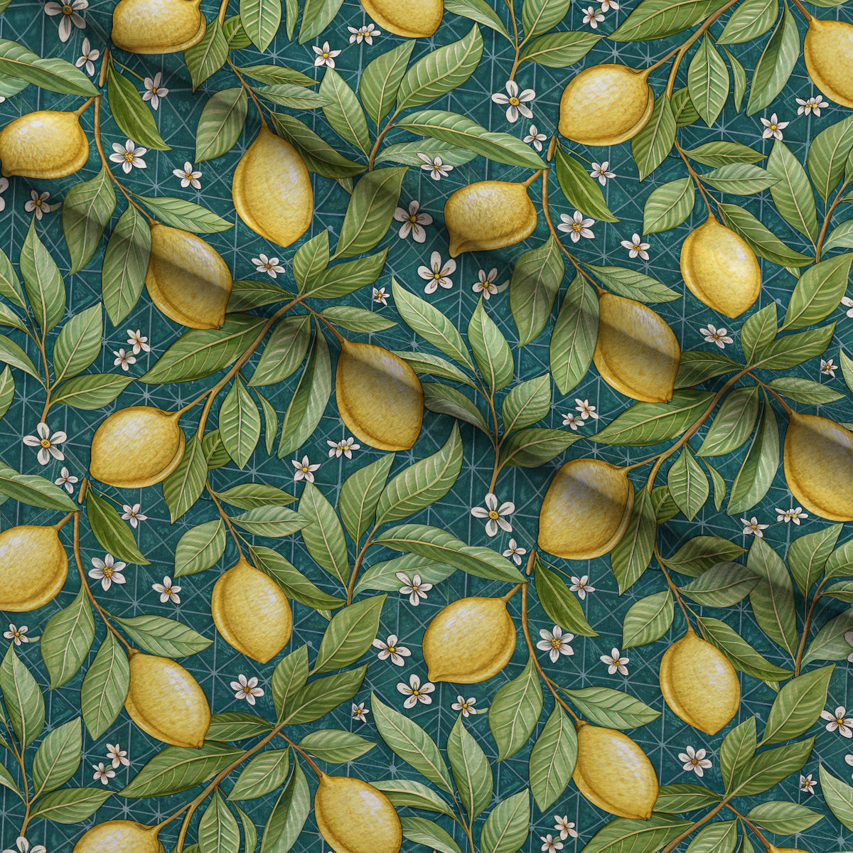 Amalfi Citrus Pattern 1 Fleece Fabric — fleece fabric folded close-up preview (mv-fleece-v1:lying)