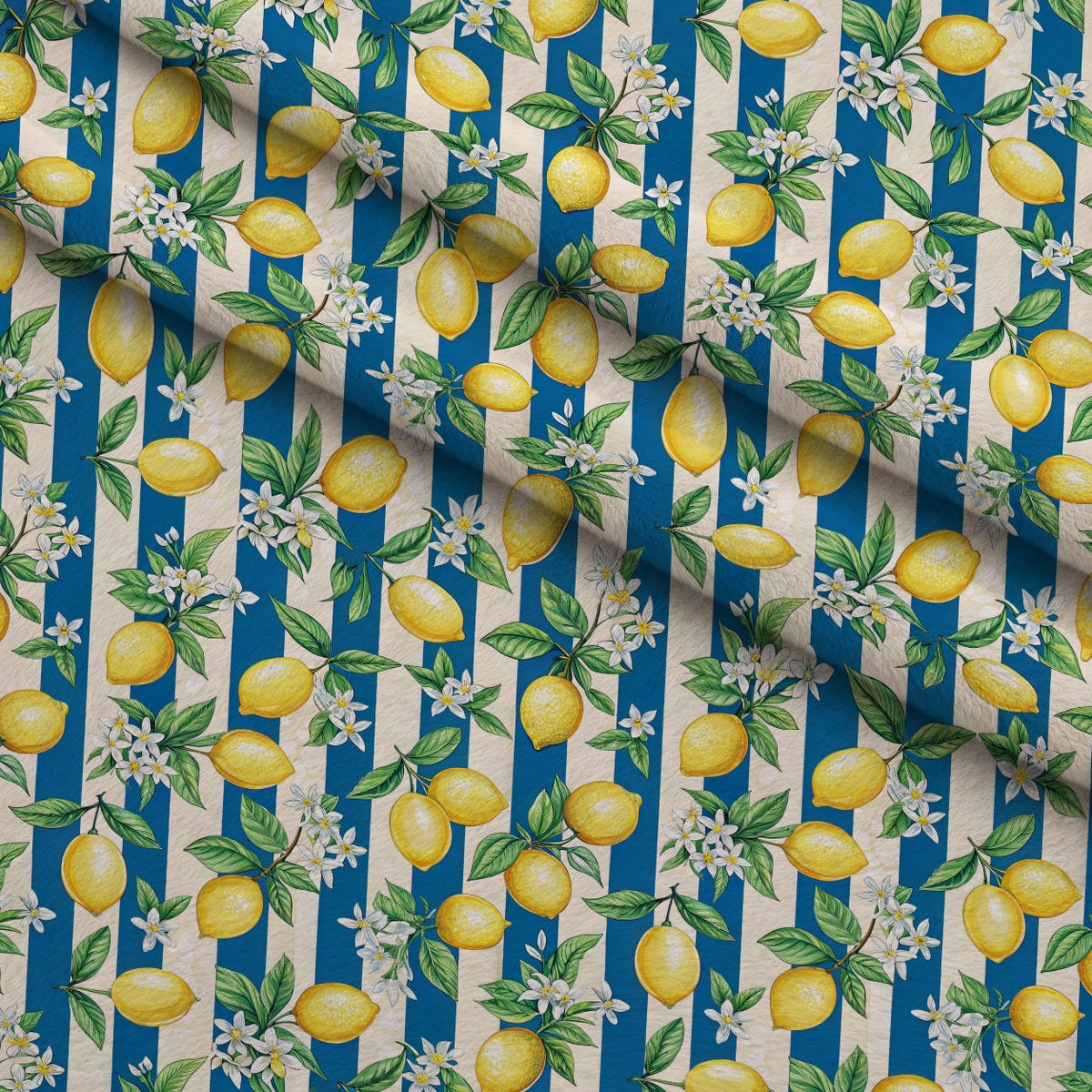 Amalfi Citrus Pattern 2 Fleece Fabric — fleece fabric folded close-up preview (mv-fleece-v1:lying)