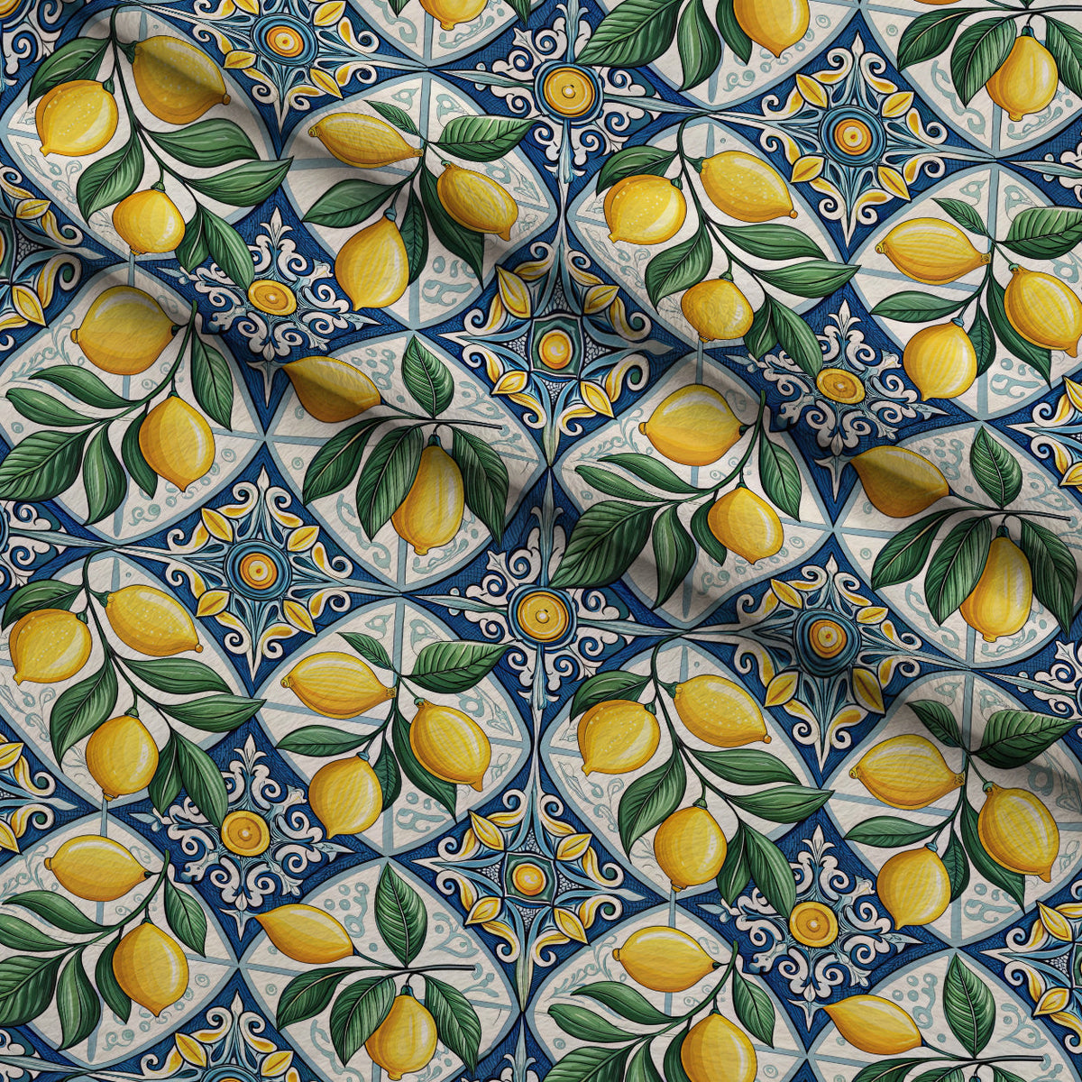Amalfi Citrus Pattern 7 Fleece Fabric — fleece fabric folded close-up preview (mv-fleece-v1:lying)