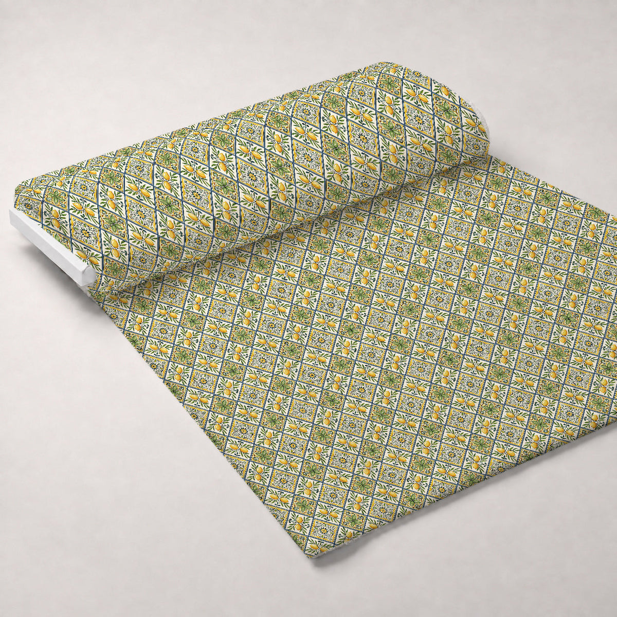 Amalfi Citrus Pattern 8 Fleece Fabric — fleece fabric unrolled bolt preview (mv-fleece-v1:bolt)