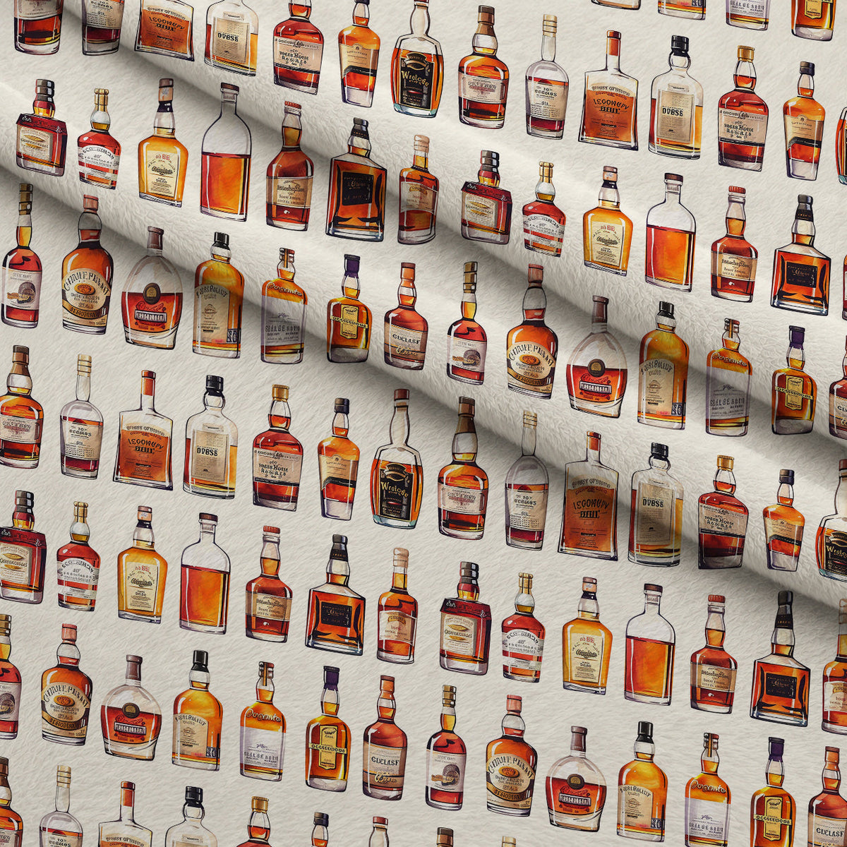 Amber Spirits Pattern 2 Fleece Fabric — fleece fabric folded close-up preview (mv-fleece-v1:lying)