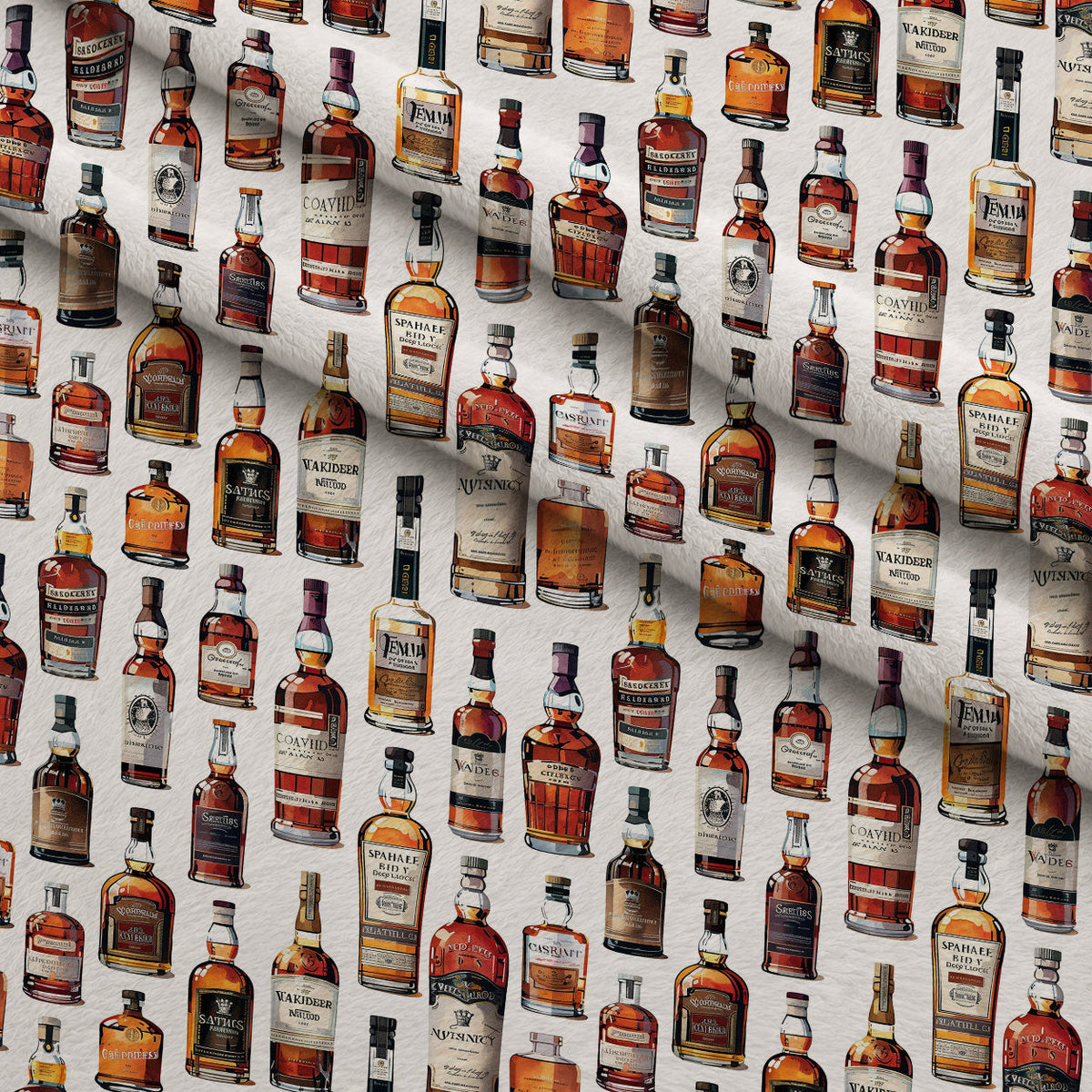 Amber Spirits Pattern 4 Fleece Fabric — fleece fabric folded close-up preview (mv-fleece-v1:lying)