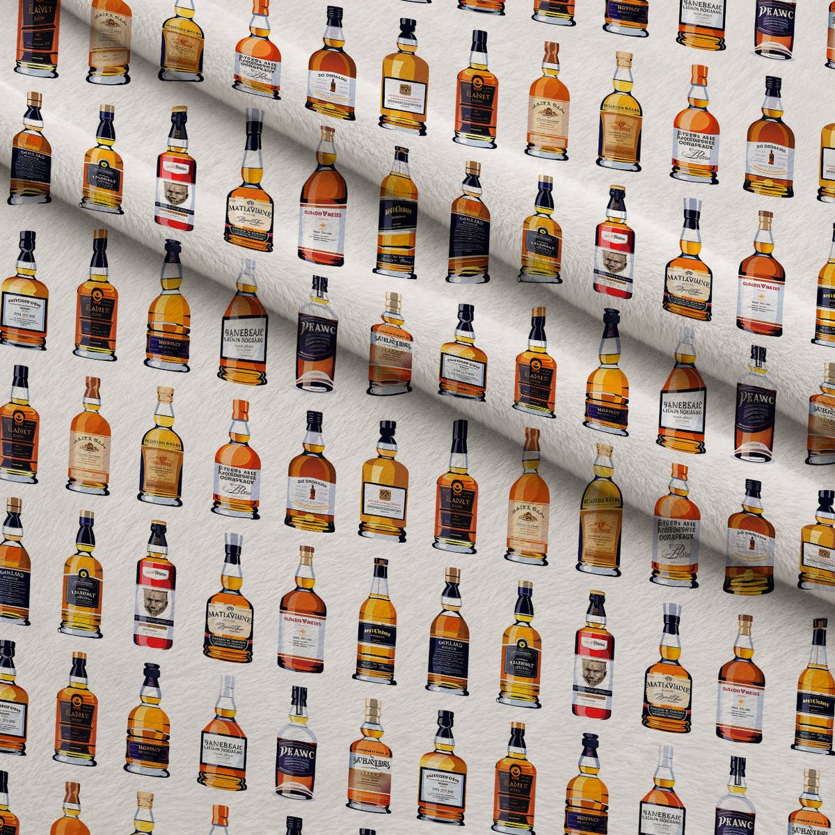 Amber Spirits Pattern 9 Fleece Fabric — fleece fabric folded close-up preview (mv-fleece-v1:lying)