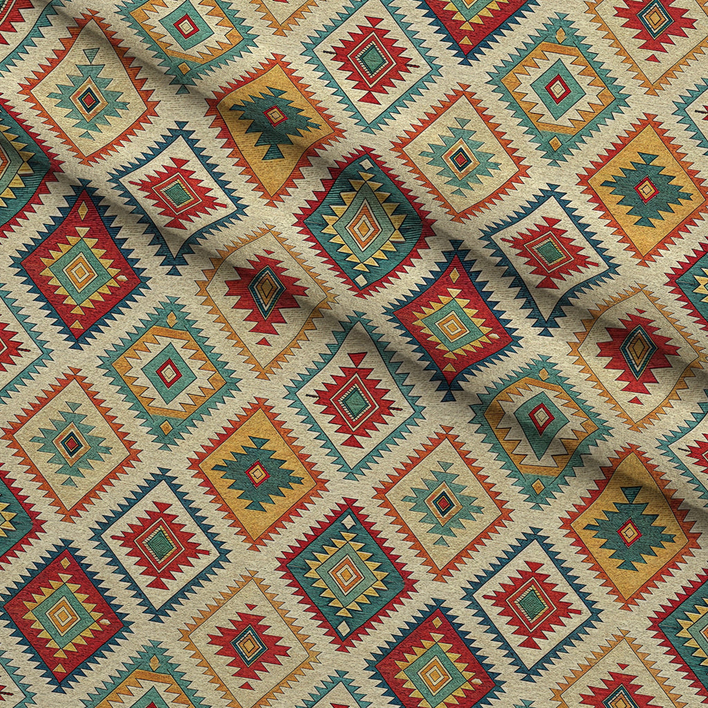 Anatolian Diamonds Pattern 1 Fleece Fabric — fleece fabric folded close-up preview (mv-fleece-v1:lying)
