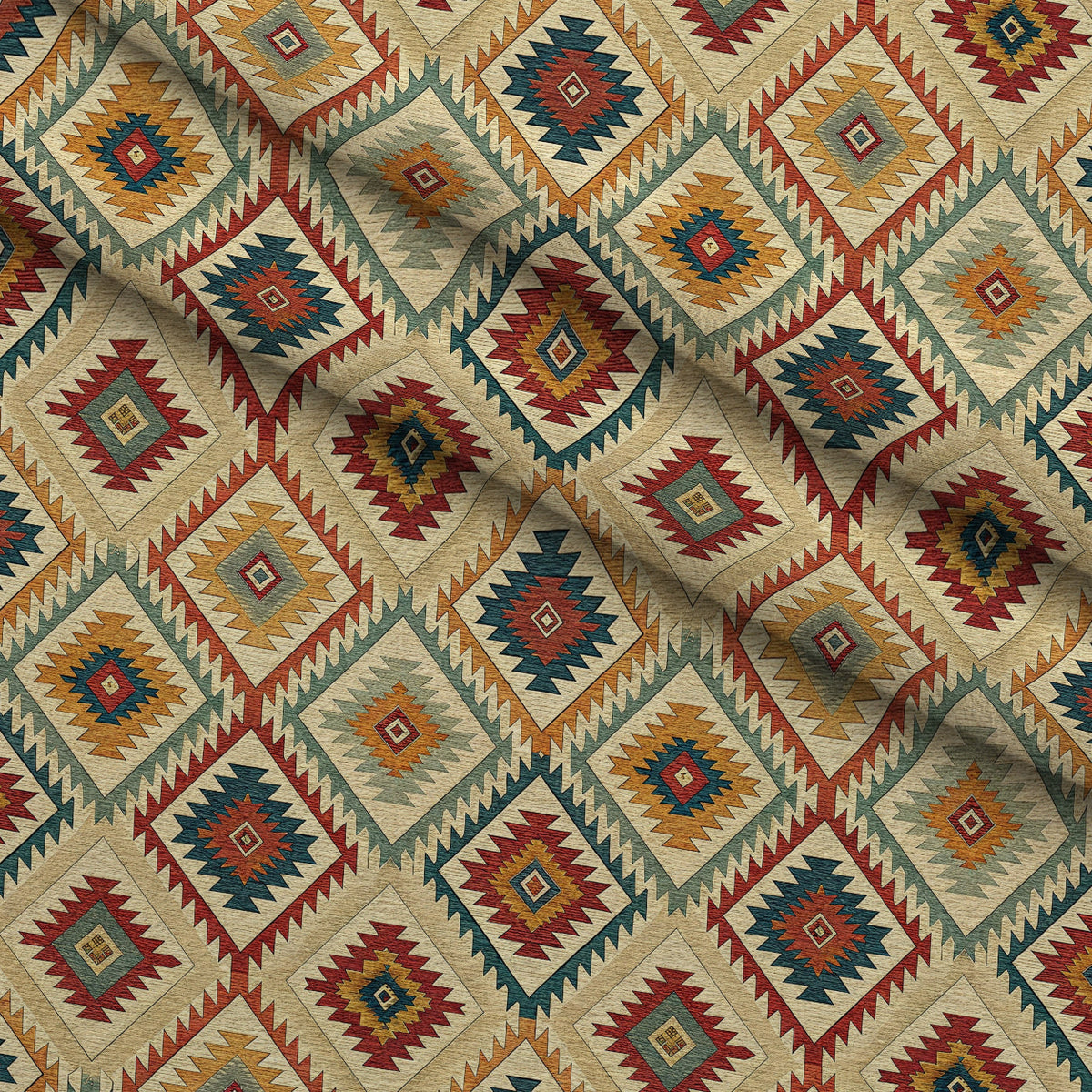 Anatolian Diamonds Pattern 10 Fleece Fabric — fleece fabric folded close-up preview (mv-fleece-v1:lying)