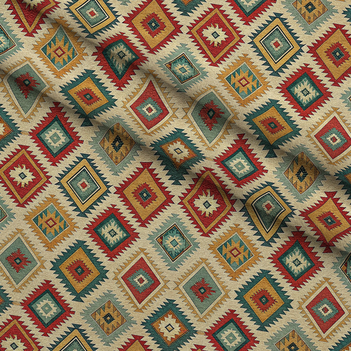 Anatolian Diamonds Pattern 3 Fleece Fabric — fleece fabric folded close-up preview (mv-fleece-v1:lying)