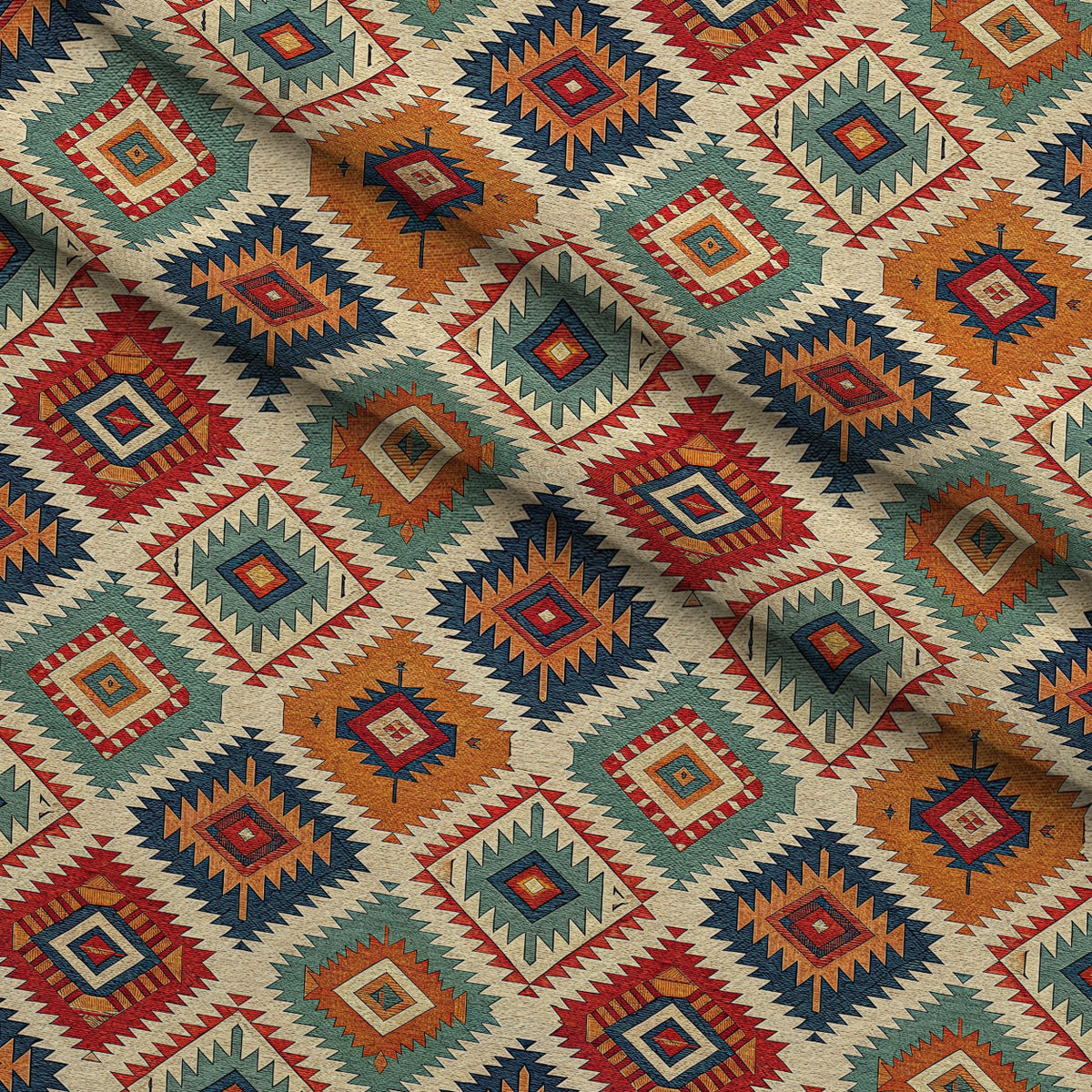 Anatolian Diamonds Pattern 6 Fleece Fabric — fleece fabric folded close-up preview (mv-fleece-v1:lying)