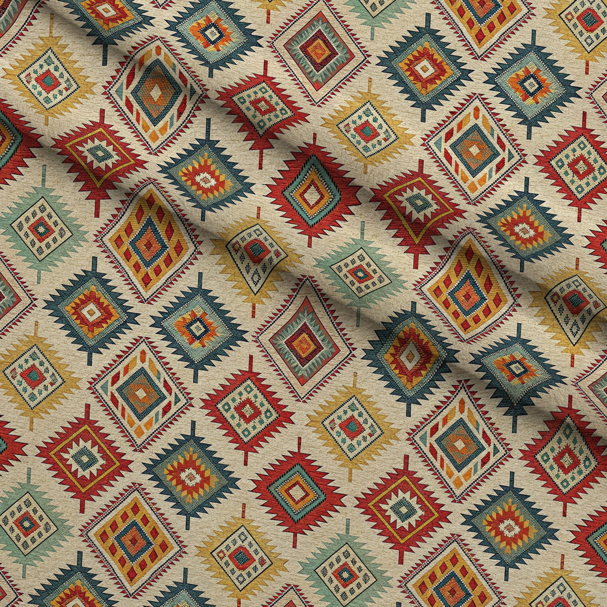 Anatolian Diamonds Pattern 7 Fleece Fabric — fleece fabric folded close-up preview (mv-fleece-v1:lying)