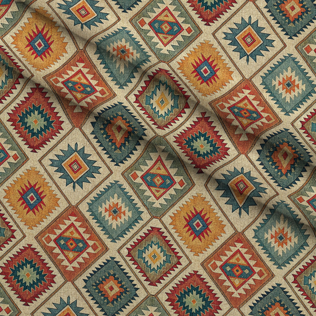 Anatolian Diamonds Pattern 8 Fleece Fabric — fleece fabric folded close-up preview (mv-fleece-v1:lying)