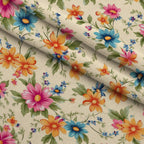 Antique Bouquet Pattern 1 Fleece Fabric — fleece fabric folded close-up preview (mv-fleece-v1:lying)