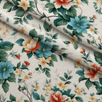 Antique Bouquet Pattern 15 Fleece Fabric — fleece fabric folded close-up preview (mv-fleece-v1:lying)