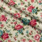 Antique Bouquet Pattern 16 Fleece Fabric — fleece fabric folded close-up preview (mv-fleece-v1:lying)