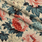 Antique Bouquet Pattern 18 Fleece Fabric — fleece fabric folded close-up preview (mv-fleece-v1:lying)