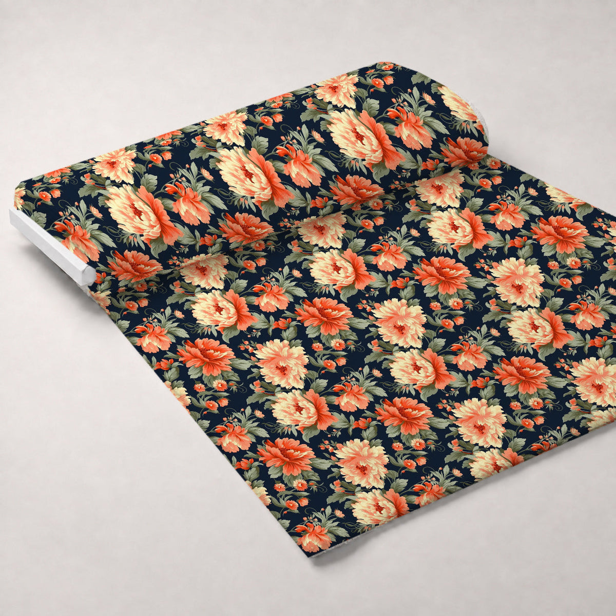 Antique Bouquet Pattern 20 Fleece Fabric — fleece fabric unrolled bolt preview (mv-fleece-v1:bolt)