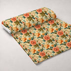 Antique Bouquet Pattern 4 Fleece Fabric — fleece fabric unrolled bolt preview (mv-fleece-v1:bolt)