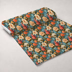 Antique Bouquet Pattern 5 Fleece Fabric — fleece fabric unrolled bolt preview (mv-fleece-v1:bolt)