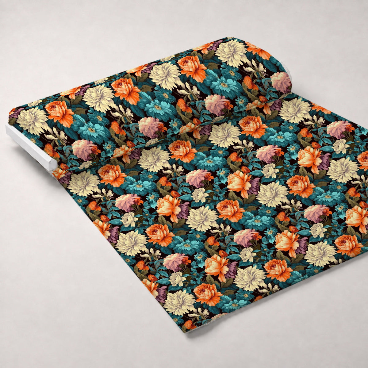 Antique Bouquet Pattern 6 Fleece Fabric — fleece fabric unrolled bolt preview (mv-fleece-v1:bolt)
