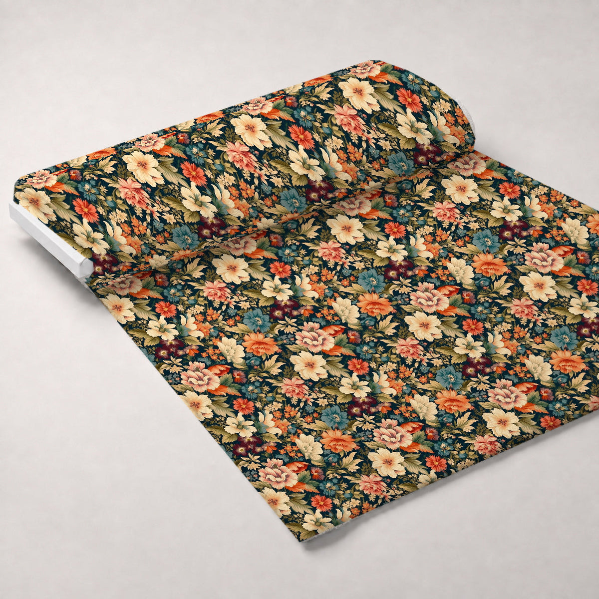 Antique Bouquet Pattern 9 Fleece Fabric — fleece fabric unrolled bolt preview (mv-fleece-v1:bolt)