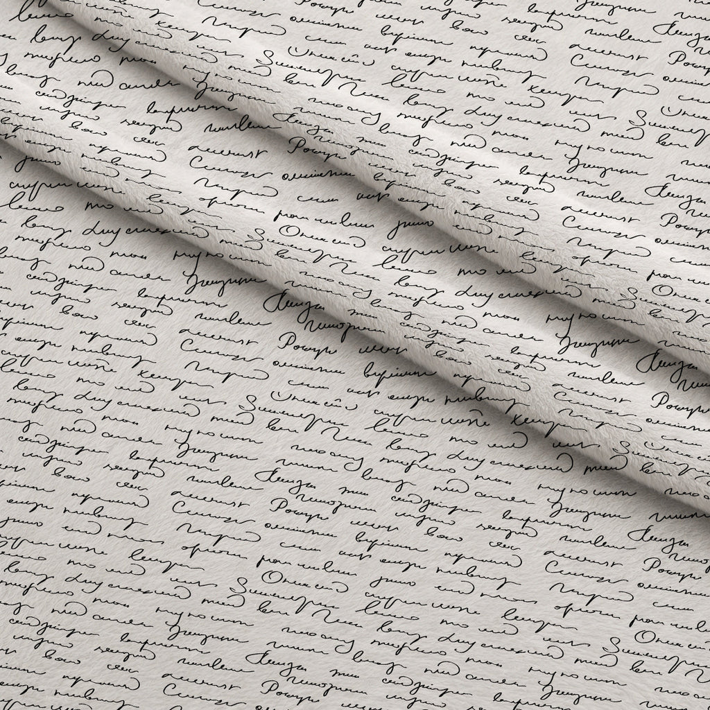 Antique Script Pattern 12 Fleece Fabric — fleece fabric folded close-up preview (mv-fleece-v1:lying)